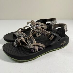 Chaco Z1 Classic Womens Sandals Size 8 Black‎ Green Strappy Vibram Sole